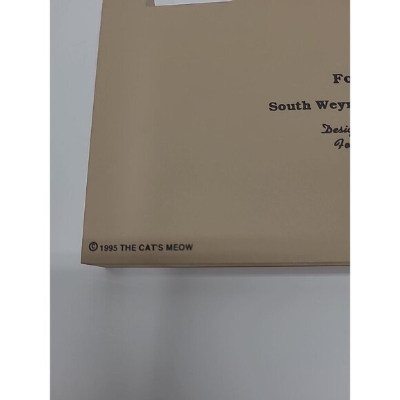 Vintage 1995 The Cat's Meow Fogg Library Wooden Block House Signed Joline - Picture 5 of 7